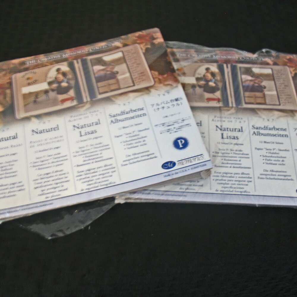 1 pkg NIP Creative Memories 7x7 Natural Scrapbook Pages + 1 Partial Pkg of Nine